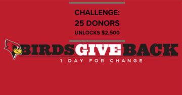 It's time to give back, Redbirds, and meet a challenge from the Alumni Advisory Board! We need 25 gifts, in ANY amount, to unlock a $2500 gift. birdsgiveback.illinoisstate.edu/giving-day/132… #BirdsGiveBack