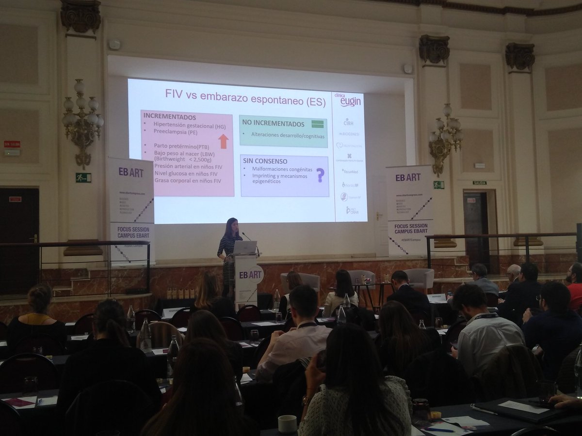 #EBARTCampus  Retomamos las charlas de la tarde con dra Anna Blázquez con los riesgos en el embarazo natural vs por TRA.