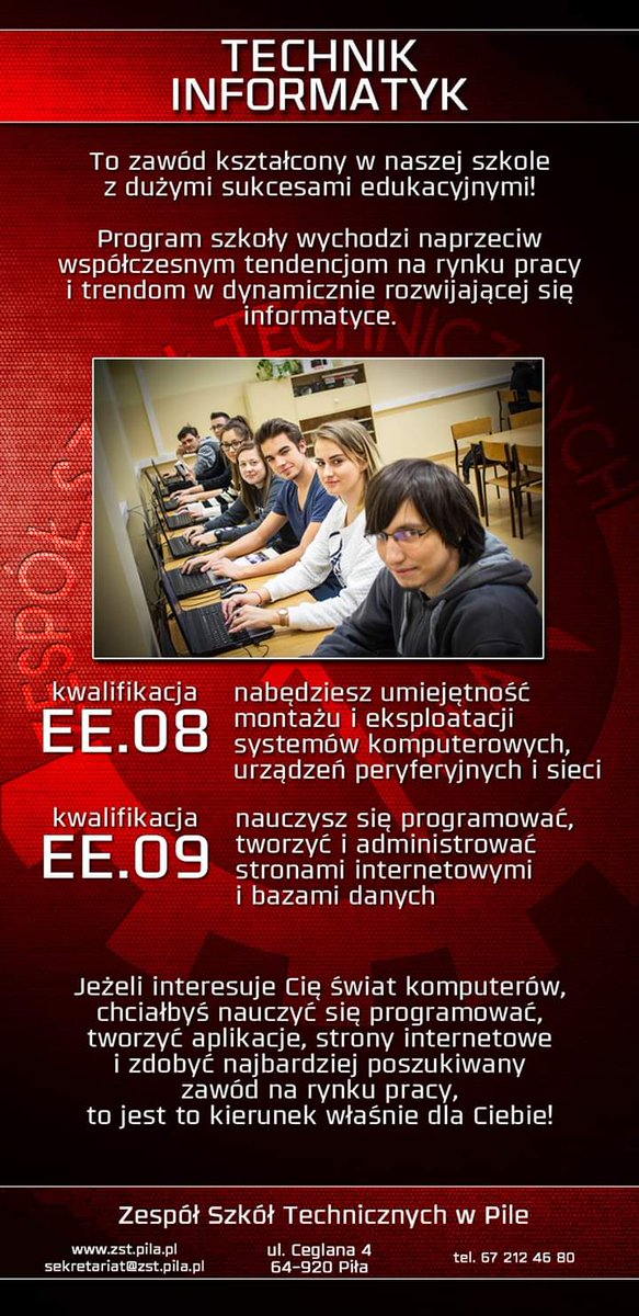 MMKALOM's tweet photo. Dwustronne ulotki w formacie DL dla Technikum nr 1 w Zespole Szkół Technicznych w Pile z ofertą edukacyjną na rok szkolny 2019/2020

#informatyk #mechanik #zst #piła https://t.co/nenG2scp3X
