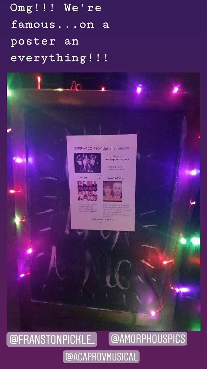 It's tonight! Hurry up come down to <a href="/AmorphousHorse/">Amorphous Horse</a> night with us and the ace <a href="/AcaprovMusical/">Acaprov</a> #Improv #ImpeachTrump