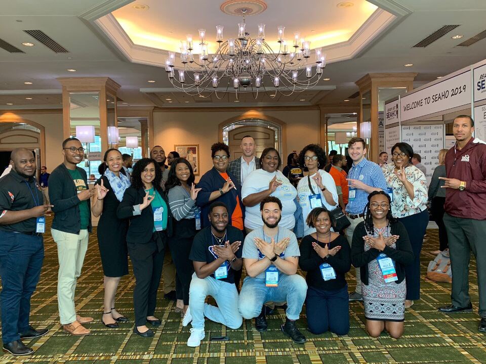 DM_UrFuturePrez's tweet photo. SEAHO Black & Brown Delegation... truly a Family Affair! #HBCUDay #HSIDay #HBCUsMatter #HSIsMatter @SEAHOconnect #ReadySetSEAHOπ¦ππ #SEAHOALLYEAR https://t.co/nn7eVazz1b