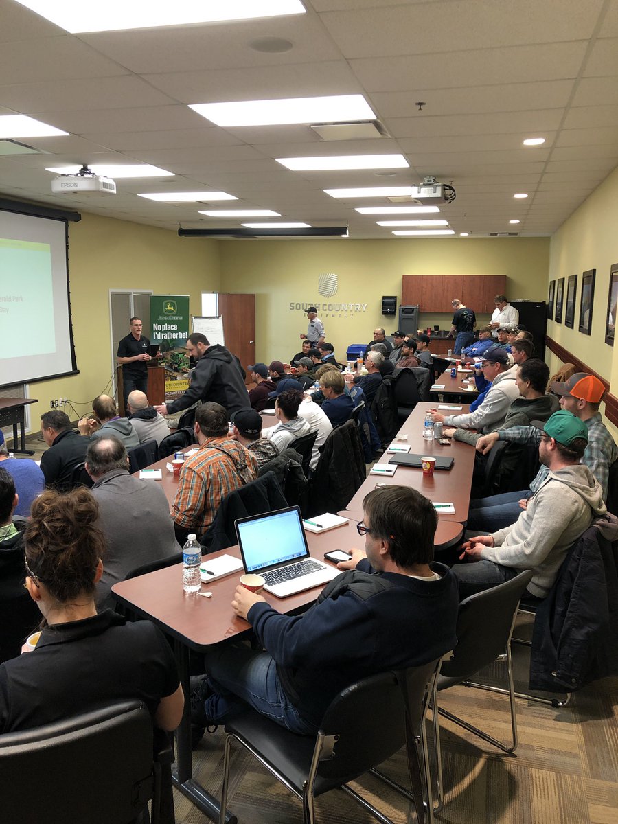 CWJones22's tweet photo. Full house at Emerald Park for the @SouthCountryEq #precisionag update meeting today! Great to see such an awesome turnout! @JohnDeere @rhutchsce @AgKnowledge06 @KendallGee @lnewey3 https://t.co/CHXSVaWrbn