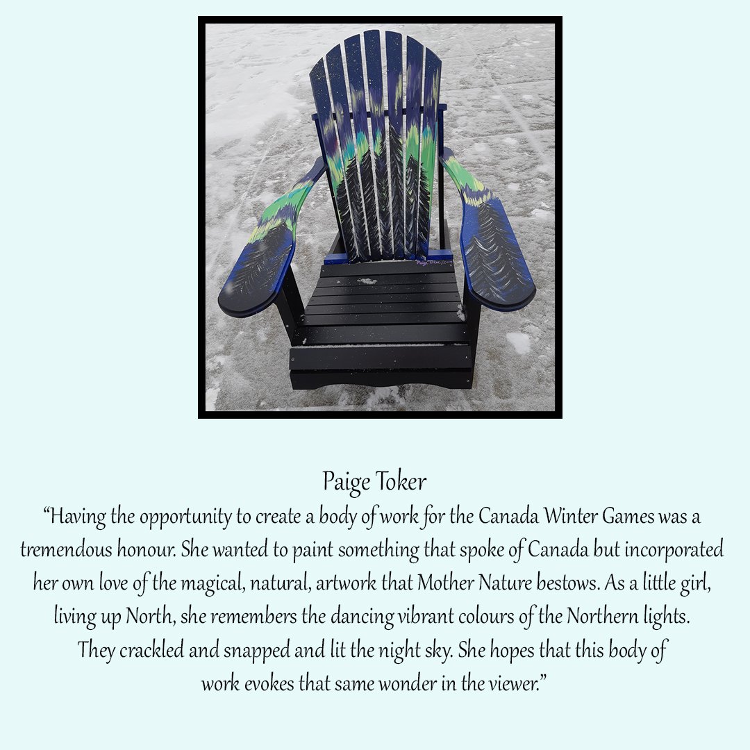 This gorgeous, hand painted chair is part of our live auction fundraiser. Join at bidr.co/events/centref… or text centrefest to  1-855-735-2437.

You can see the chairs in person either at Celebration Center or City Hall Park during the #cwg2019 in the city of Red Deer!