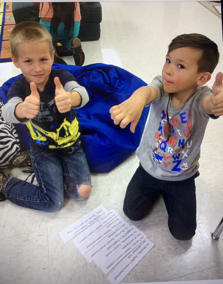 Bmcelroy777's tweet photo. @lead4ward Mystery Sequence and Re-sequence.  We read My Daddy Snores. The students had to use their listening skills and then put the events from the book in order. #gobeyondlampasas #gearingupTCE https://t.co/wYD8zAGucU
