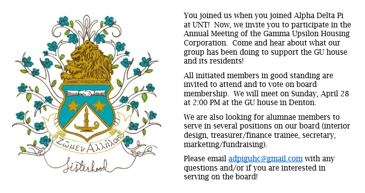 Please join us for our Annual Meeting on Sunday, April 28!