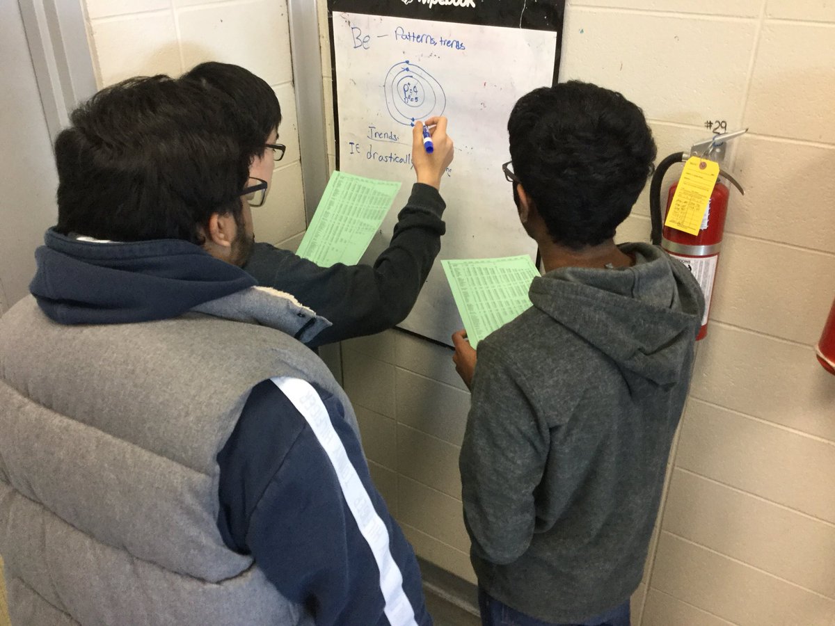 Using #VNPS #buildingthinkingclassrooms with <a href="/MiddlefieldCI/">Middlefield CI</a> Ss  - learning about ionization energy trends - so great to see/hear the thinking happening! <a href="/TsuinMath/">TsuiA</a> <a href="/pgliljedahl/">Peter Liljedahl</a> <a href="/te_bokkel/">Marcel te Bokkel</a> the students even used first and second differences to find a trend!!!! <a href="/YRDSBmath/">York Region Math</a>