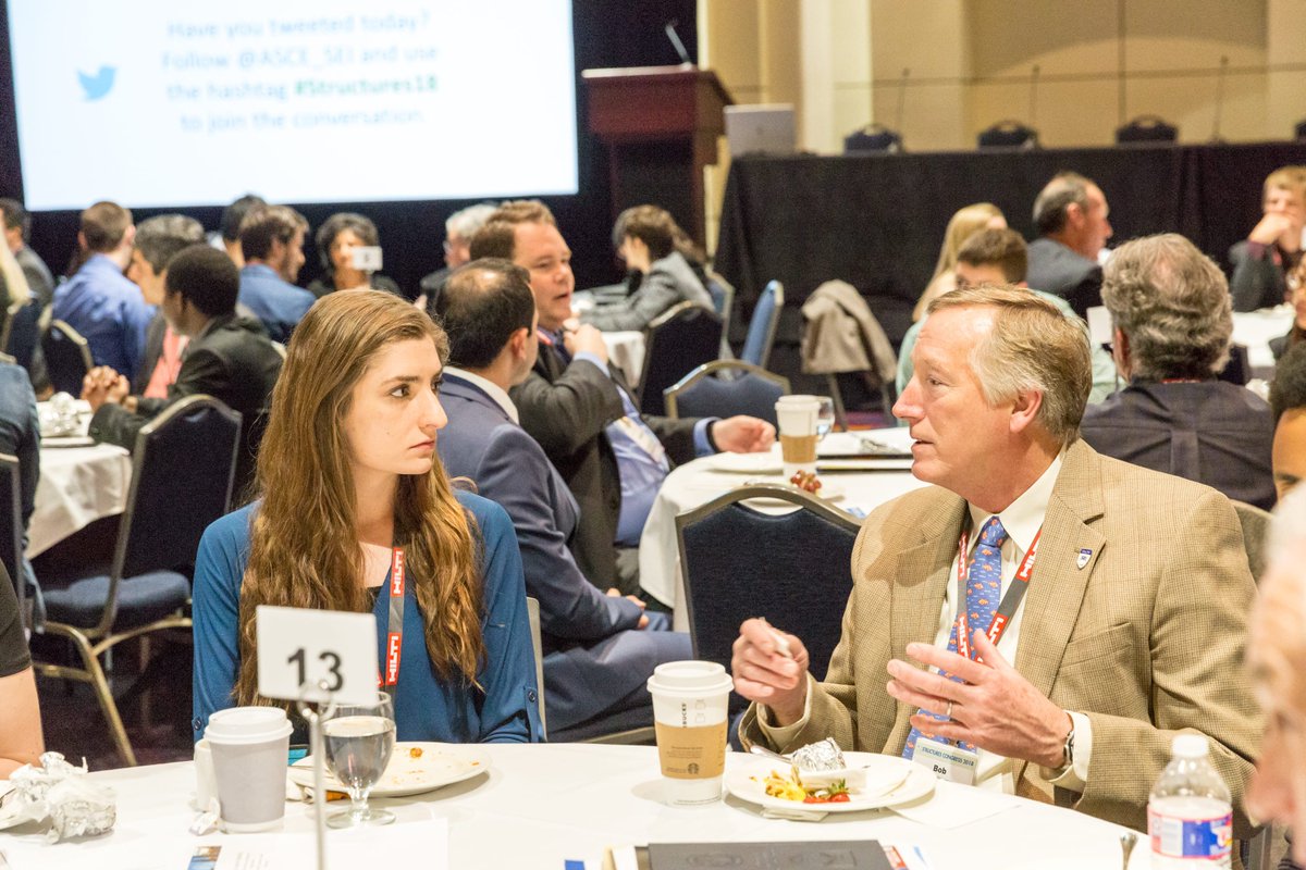 ASCE_SEI's tweet photo. #TBT to the Meet the Leaders at #Structures18. Join leaders in the profession & get your chance to hear about their experiences. You won't want to miss this event designed specifically for students and young professionals at #Structures19. https://t.co/vzlbaI9REY https://t.co/gs3zpkPJPT