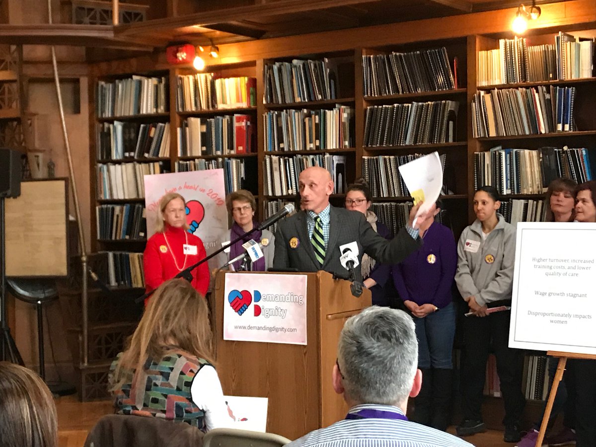 CheckmateCG's tweet photo. Yesterday, the Demanding Dignity campaign held a press conference to urge lawmakers to raise the minimum wage to $15 per hour for caregivers serving individuals living with intellectual and developmental disabilities. https://t.co/ZdcWqhBflP