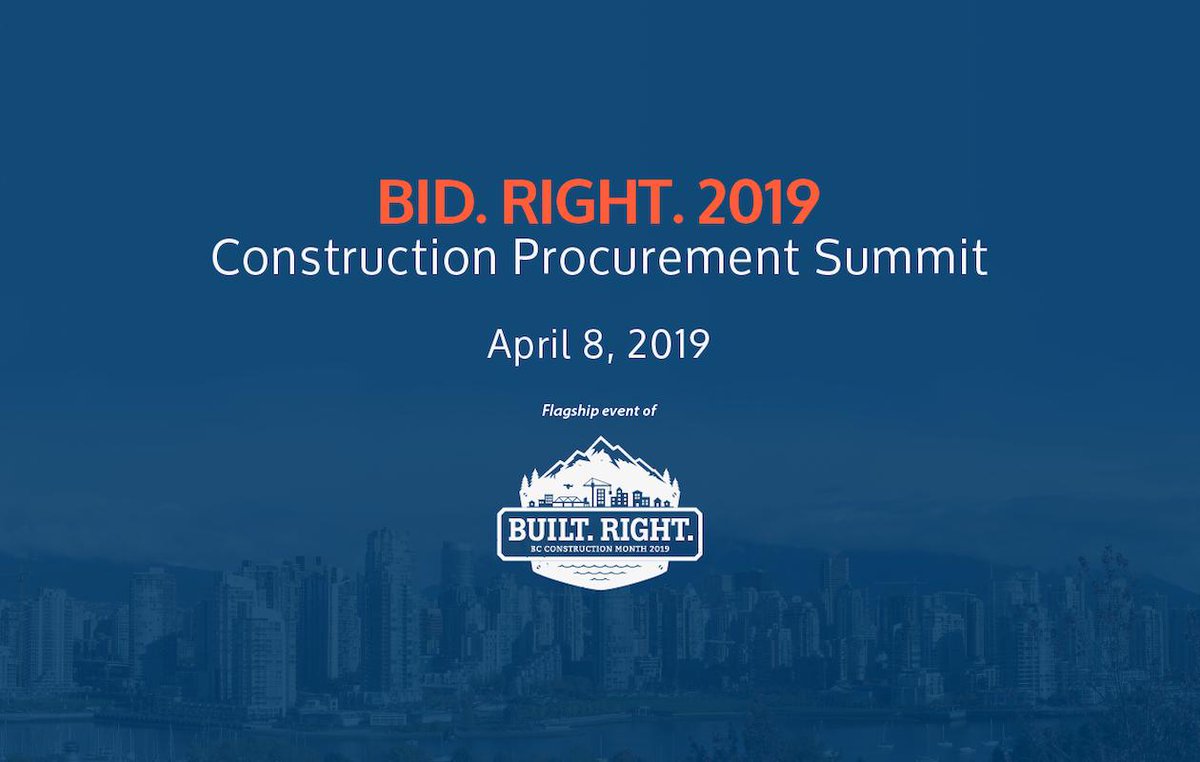 thisisBCCA's tweet photo. Don't miss Bid.Right.2019! https://t.co/4eWdjoLGyK The flagship event of BC Construction Month, April 8, in Victoria, BC. Register Today! @lngcanada @bccabenefits @WorkSafeBC @bcit @VICA_BC @VanConstruction @sicabc @NRCA_BC #builtright #constructiongives https://t.co/3SzPoLqpem