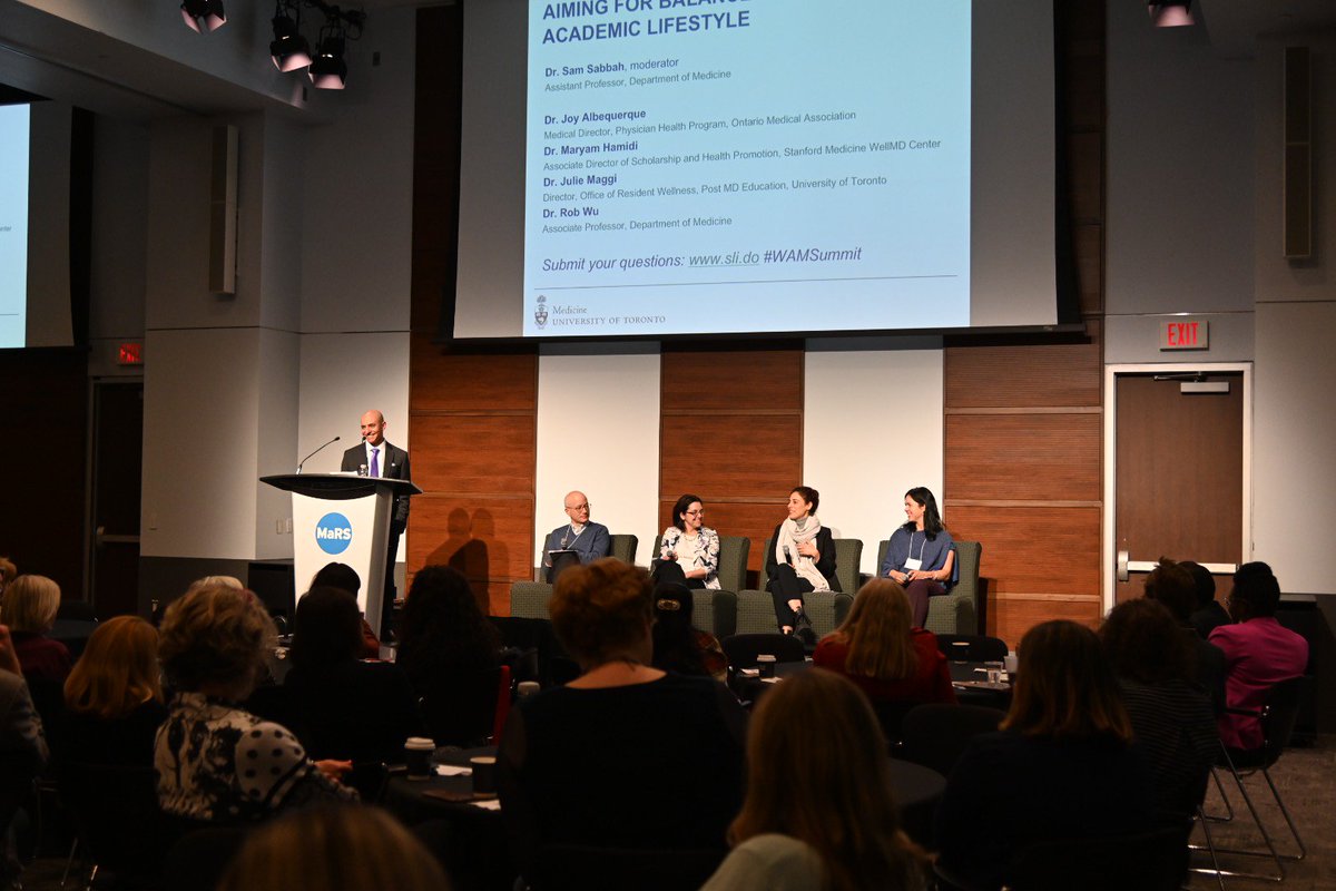 UofT_DoM's tweet photo. Actively practicing gratitude is one strategy that can positively impact wellness in the workplace, says @MaryamSHamidi #WAMSummit https://t.co/lvWVCe6Nzu