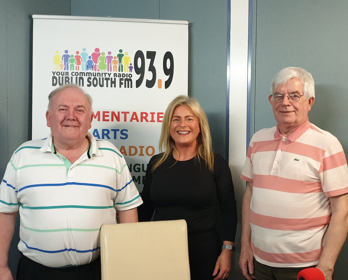 GraingerAnna's tweet photo. Thanks to the infamous duo, Matt and Richard @DublinSouthFM for 'inviting' me on their show to chat about my @CFR_Dundrum Public Info Meeting on Wed 6th @TheGoatBar1 @ 8pm Come along, #LearnCPR &amp; help #SaveLives #CommunityMatters #SpreadTheWord https://t.co/8F210NAkHK
