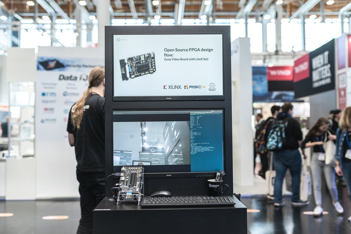 antmicro's tweet image. See @antmicro’s very own #opensource Zynq Video Board running a #LiteX generated @RISC_V softCPU written in #SpinalHDL, with MIPI CSI-2 camera input and HDMI output, running @ZephyrIoT #RTOS in an example of our open source IP core flow @mithro @enjoy_digital