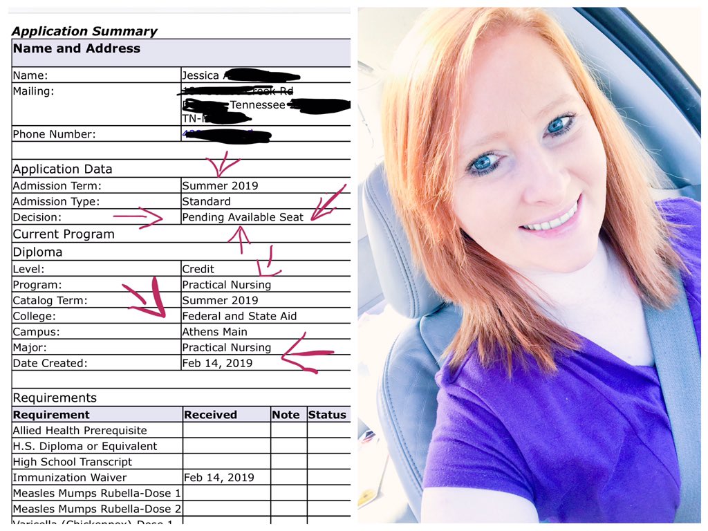 jessica_36tn's tweet photo. When you forget you received an email from a school and remember at 1:30a and check it out! Student email address led me to this big update! “Pending Available Seat” for Sept. Oh and it’s #GreysAnatomy15 tonight💞🙌🏻🙏🏻 #lpnprogram #nursingschool #greatday #scrublife @GreysABC https://t.co/l4zL8DYZaq