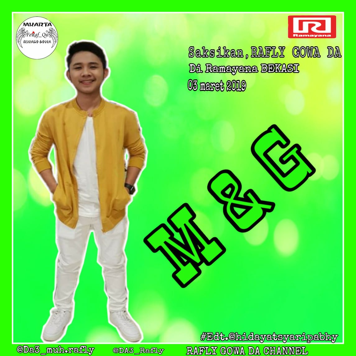 Assalamu'alaikum,, 
Yuk buat ferafqu datang dan saksikan Meat and Great bersama 
<a href="/DA3_Rafly/">Muh.Rafly Heriawan</a>
Hari Minggu 3 Maret Di @ramayanadeptstore Bekasi.