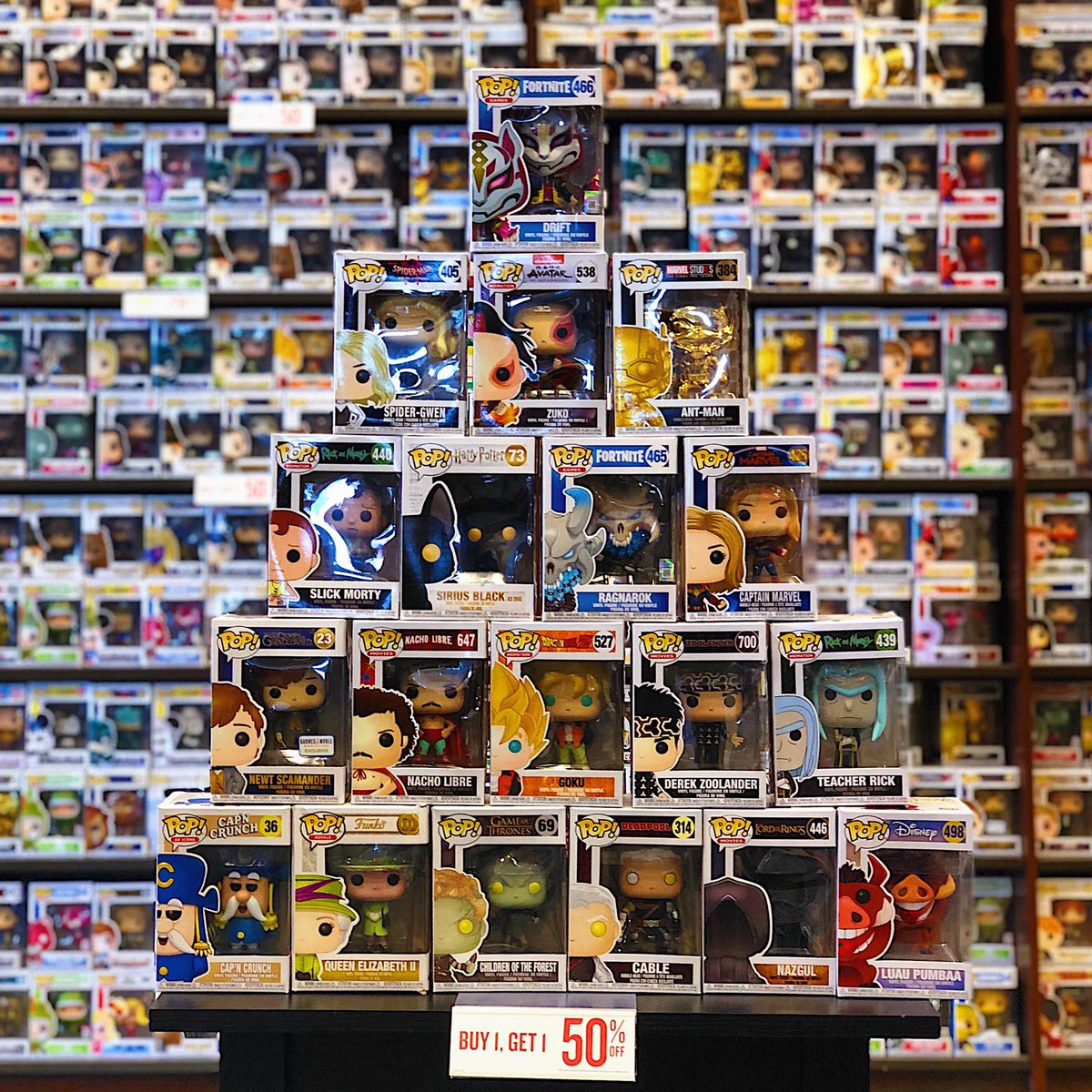 BNFullertonBuzz's tweet photo. This amazing deal won't last much longer! Visit us today, to take advantage of the last day for Funko Pop collectibles BUY ONE GET ONE 50% OFF! #BNFullertonBuzz #funkopops #funkoholics https://t.co/hfRLLCkHNl