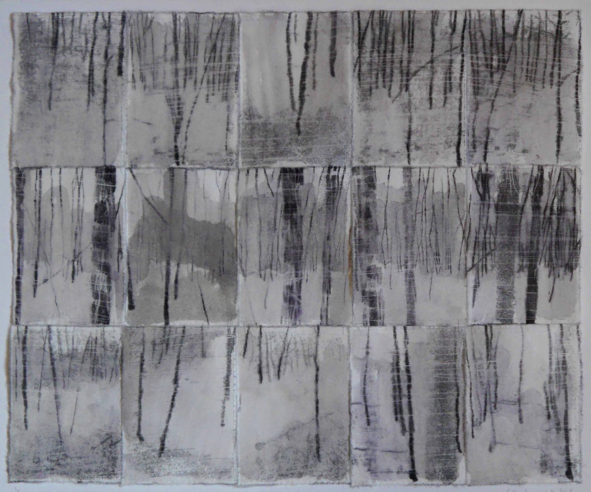 bowerfineartuk's tweet photo. We are delighted to be showing work by Artist @CathCartwright in our upcoming show 12-17 Mar 54, The Gallery, Mayfair. From her series 'Treescapes', evoking immersion in woodland and refuge in nature. #printmaking #monoprint #woodland https://t.co/eJjH70OPWZ