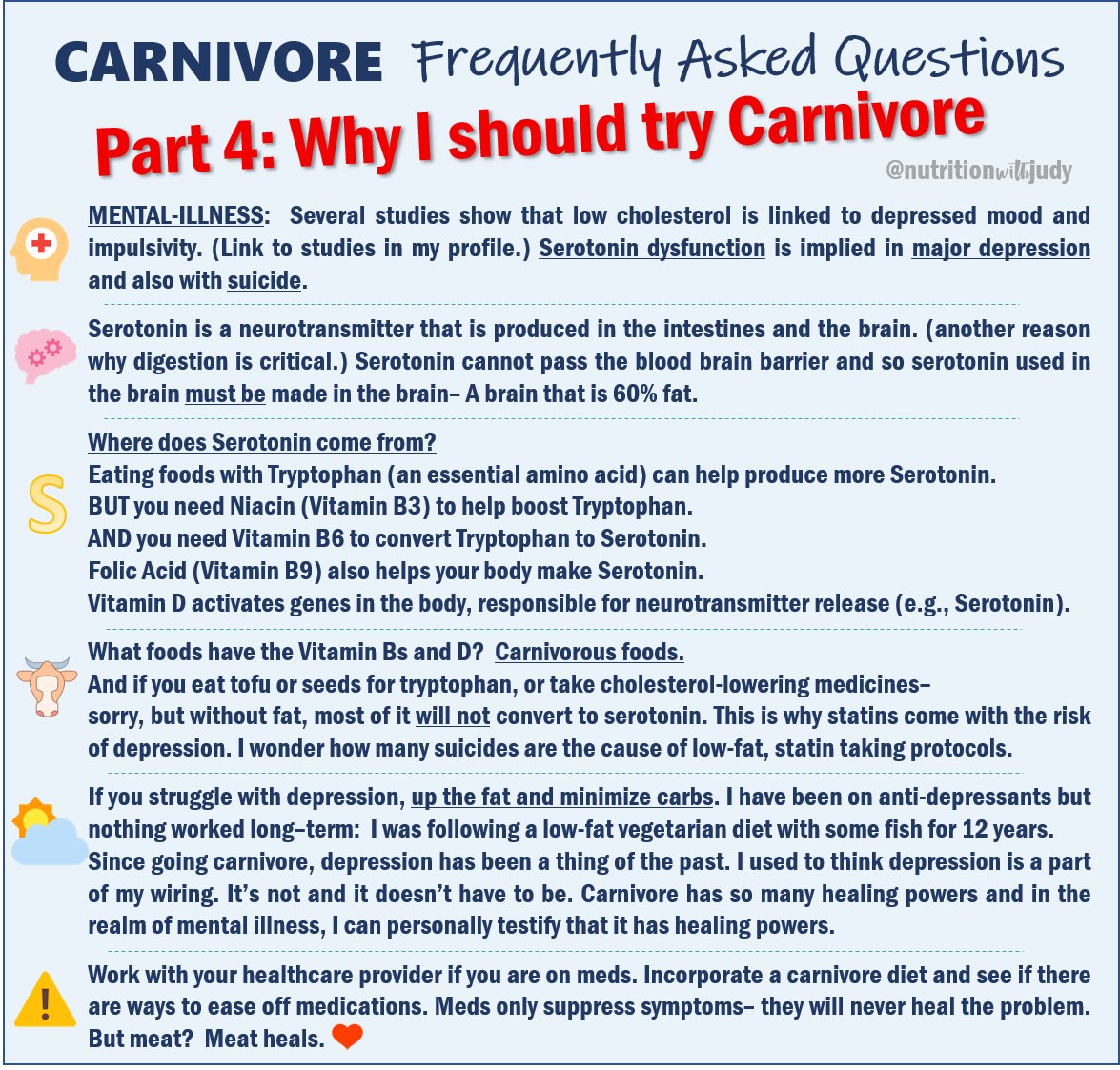 NutritionwJudy's tweet image. #carnivore #allmeatdiet #ketomom #highfatlowcarb #carbfree #fatforfuel #carnivoreketo #ketokids #ketocarnivore #yes2meat #meatheals #carnivorelife #worldcarnivoretribe  #zc #carnivorediet #zerocarb #zerocarbs #carnivores
#hflcdiet #ketoadapted #fatadapted #fatisfuel #eatmeat