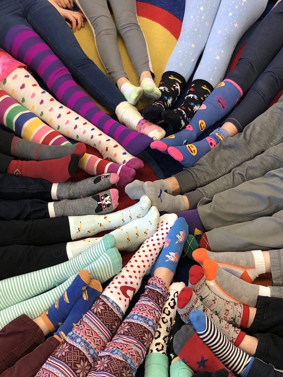Look at all of the crazy socks in Mrs. Strickland’s room!