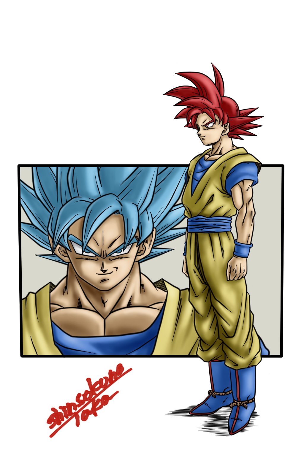 神速の鷹 ドラゴンボールイラスト 赤髪 ブルー 途中経過はコメント欄 Dragonballart Dragonball ドラゴンボール イラスト 神速の鷹 ゴッド悟空 悟空ブルー T Co Jjpncolbfb Twitter