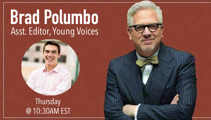 JoinYoungVoices's tweet photo. Coming up at 10:30AM EST - @brad_polumbo joins @glennbeck for a discussion on the Trump era & the politics of LGBTQ movement @theblaze https://t.co/vf1t8dcInC