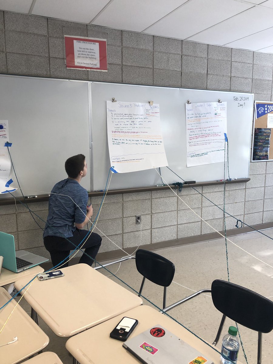 DrWazFHS's tweet image. Yarn day in #APSem today! Making thematic connections between the stimulus materials! #PT2 #APSeminar #seminarsense