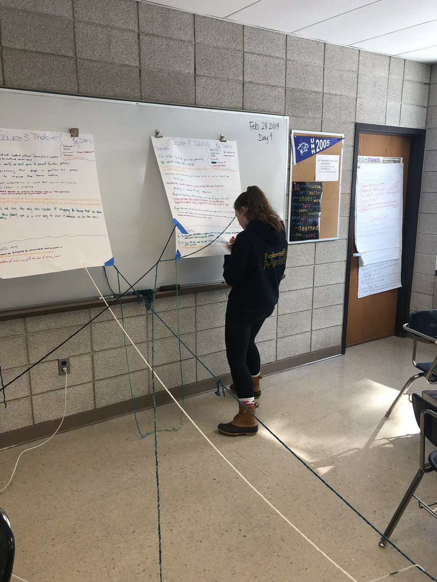 DrWazFHS's tweet image. Yarn day in #APSem today! Making thematic connections between the stimulus materials! #PT2 #APSeminar #seminarsense