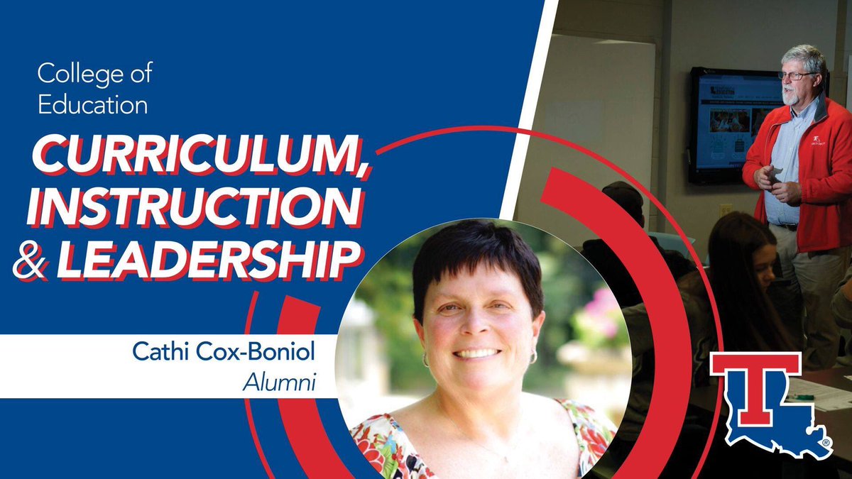 LATechCEHS's tweet photo. Mrs. Cathi Cox-Boniol is a proud alumna of @LATech and the College of Education who daily lives out her passion for #STEMeducation and helping others challenging themselves through education. Read about her advocacy for being a life-long learner. πππ©π»βπ« #latechcoe https://t.co/otxzVZ3lGI