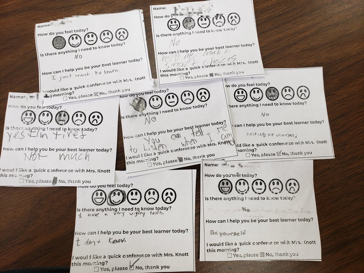 MrsKnott4thCP's tweet photo. Another teaching game changer from @k_shelton at #ICE19. A quick survey each morning to check in, see what's on the kids' minds, and allow them to let me know how I can best teach them today. #cplearns https://t.co/imKXCXVpl3