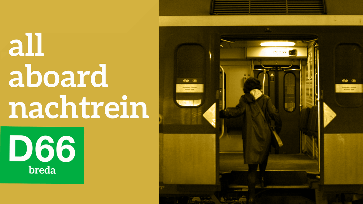 D66Breda's tweet photo. D66 Breda heeft zich altijd al hard gemaakt om via het 🚂spoor dag en nacht naar Breda te kunnen komen en (eventueel) vertrekken. En vandaag zet @PatrickSmans de stijd voort. #AllAboard https://t.co/61qTR7tIUB https://t.co/a4VXpX2yh6