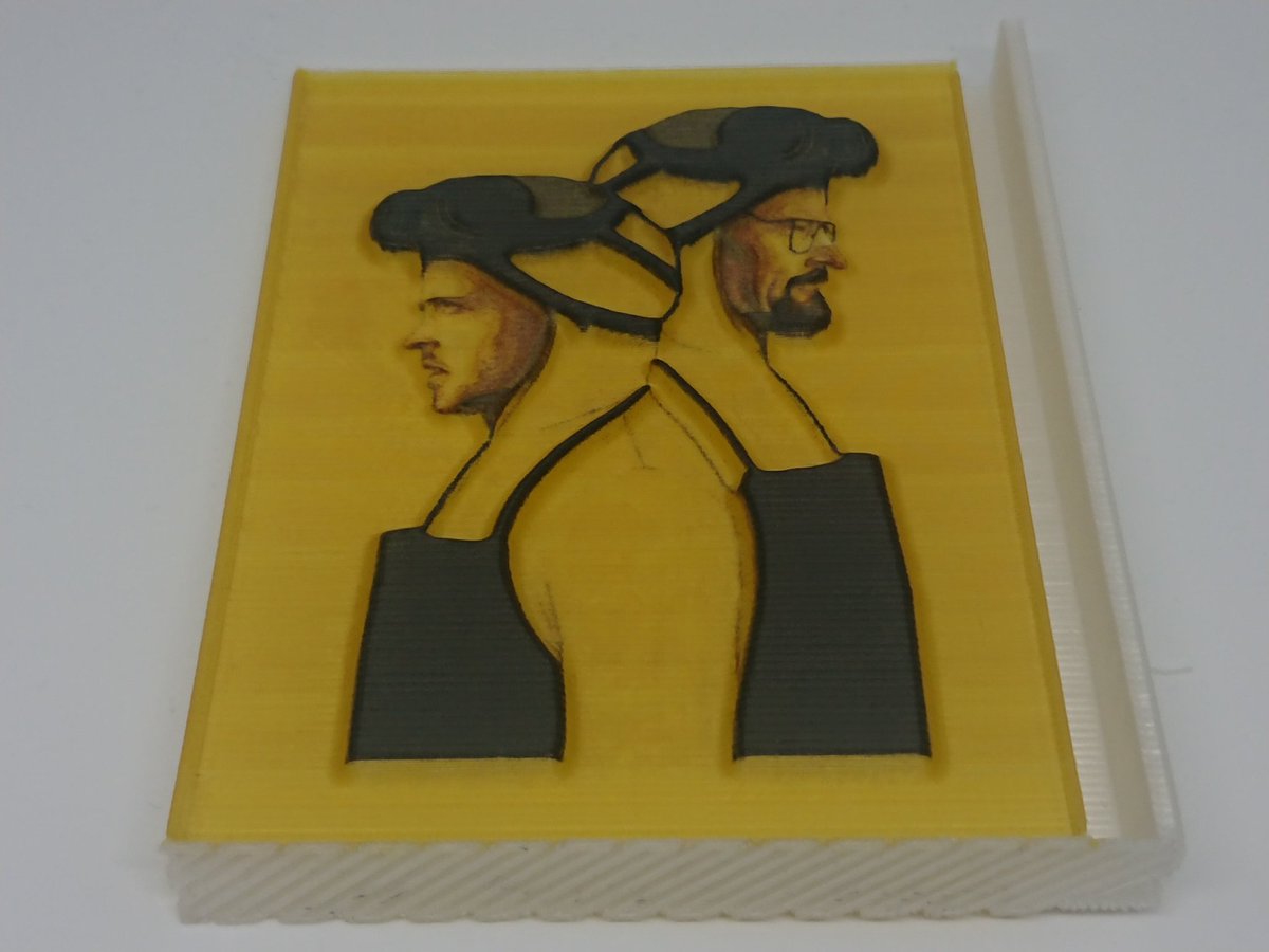 3_daddict's tweet photo. Photo portrait 3D lithophane @BryanCranston #walterwhite @aaronpaul_8 #jessepinkman @BreakingBad #LetsCook #deco #relief #sculpture #art #painting #Geek #BreakingBad #heisenberg #impression3D #imprimante3D #3DPrinting #3dprinter #DaVinciColor #fullcolor @XYZprinting @3dUgt https://t.co/lvAEpRSgJX