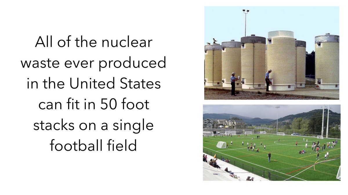 44. At the end of the process, the high-level radioactive waste that nuclear plants produce is the very same Coke can of (used) uranium fuel The reason nuclear is the best energy environmentally is because it produces so little waste and none enters the environment as pollution