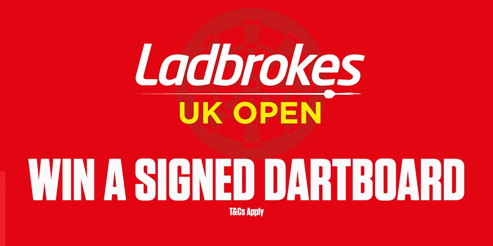 Ladbrokes's tweet photo. We're giving away FOUR signed dartboards! ✍️🎯

For your chance to win:
👉 Follow us
👉 Retweet this post
👉 Predict how many 180s there will be at the Ladbrokes UK Open

T&amp;Cs > https://t.co/bPD2FxxQiJ

#LadsDarts https://t.co/WpjY3oRP92