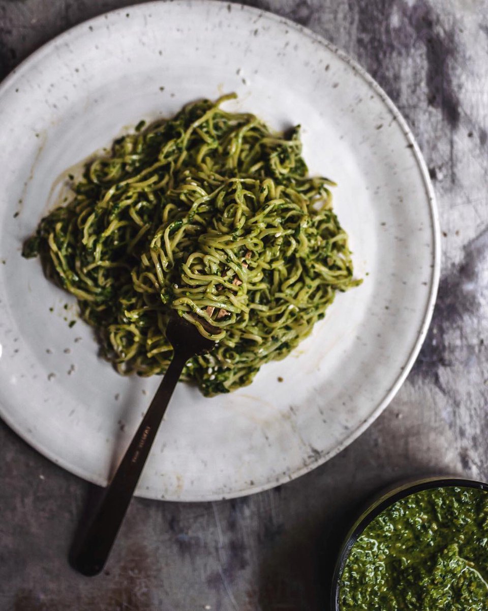 When it comes to zingy pesto pasta, hand made is always better. 💚🍽📷 IG: hannah__chia