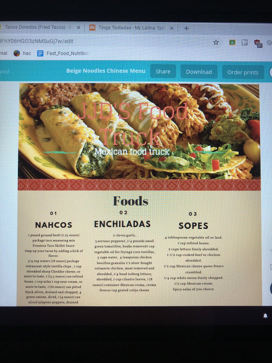 JonathanJasmin9's tweet photo. Sneak peek of our menu! Hope youβre excited as much as we are! Stay tuned for more. #avacodofam #FCPSCTE #FCPSPROUD #CMSCavalier https://t.co/gumnyjRJrG