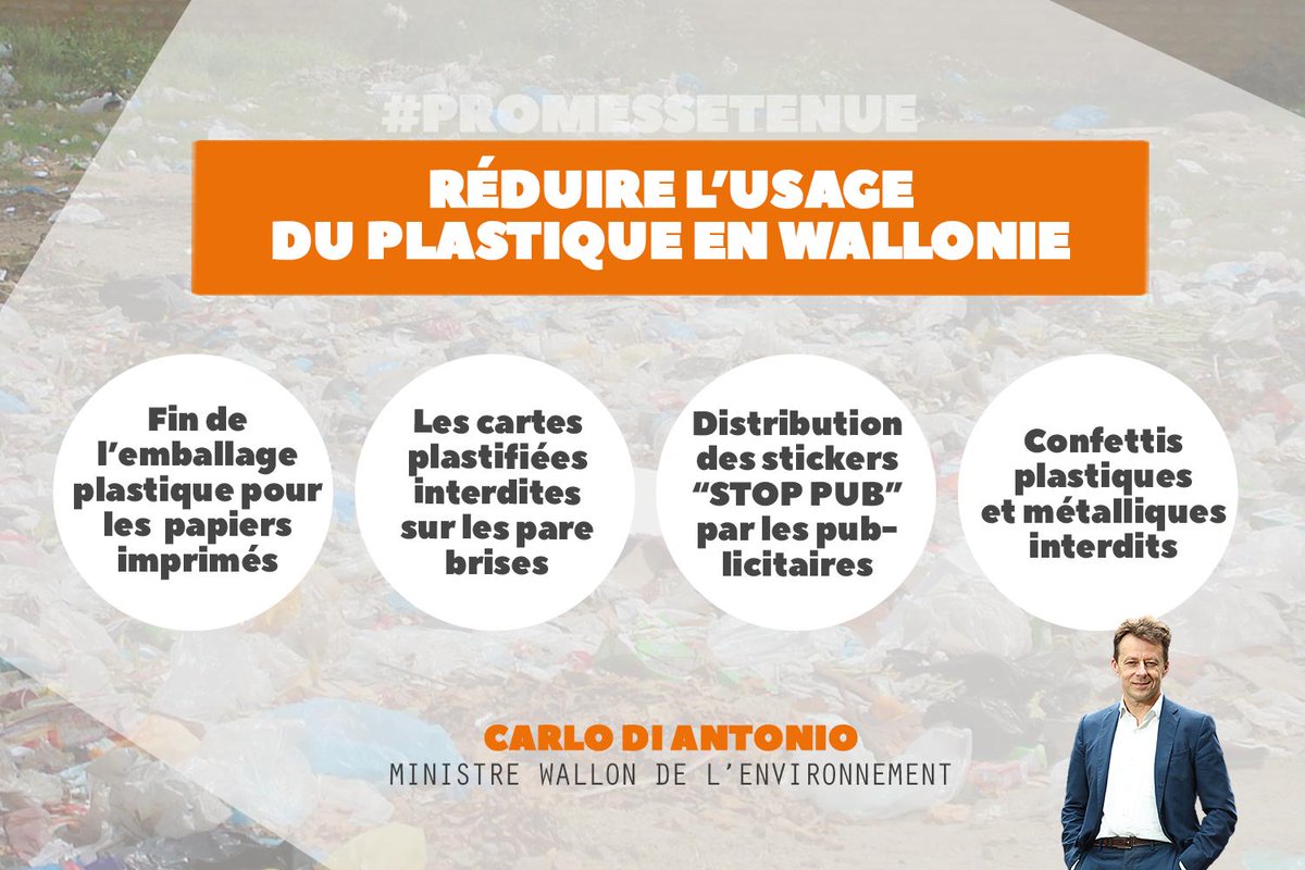 #promessetenue Nouvelles mesures pour réduire l'usage du #plastique en Wallonie ! Le meilleur déchet, c'est celui qui n'existe pas, changeons nos habitudes pas l'environnement !