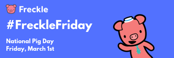 #FreckleFriday is TOMORROW on #NationalPigDay! How will YOU celebrate? Go ahead, stage a costume contest in your classroom, host a Read Across America event, motivate your students with a friendly coin club competition, or snap a selfie in one of our famous hot pink t-shirts.