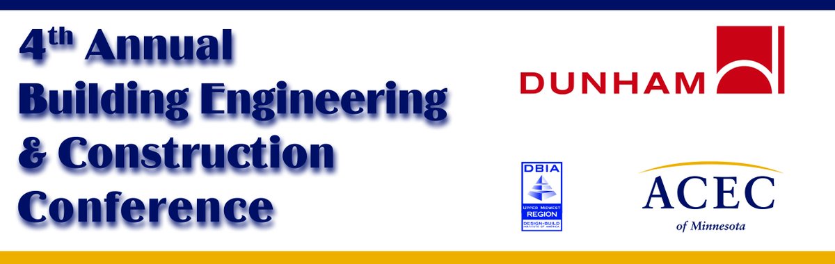 Dunhameng's tweet image. We hope to see you at today&apos;s Building Engineering &amp;amp; Construction conference, presented by @ACECMN and DBIA Upper Midwest Region. Dunham is proud to be the Sky Scraper Sponsor for today&apos;s event. #EngineeringGoFigure