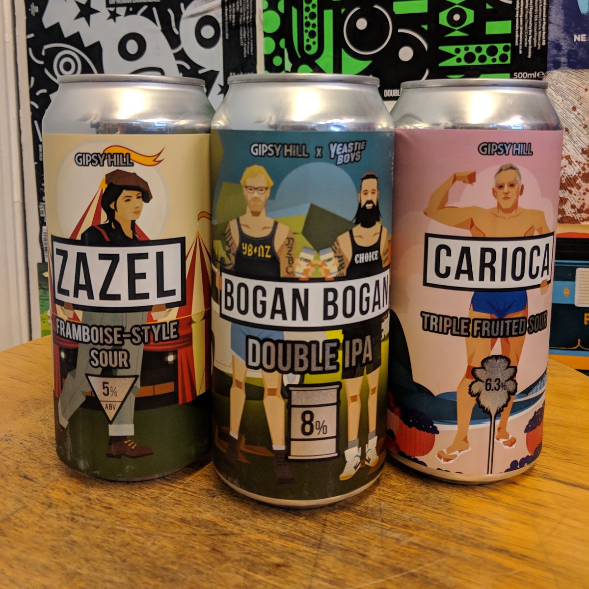 BeerRitzLeeds's tweet photo. A DIPA between two sours. @GipsyHillBrew are back with some #Newbz. 2 fruited sours, and then we've got an amped up version of their popular Bogan. #NewIn #Sours #DIPA #5aDay #Beer #Craft https://t.co/IsczG0bcu3