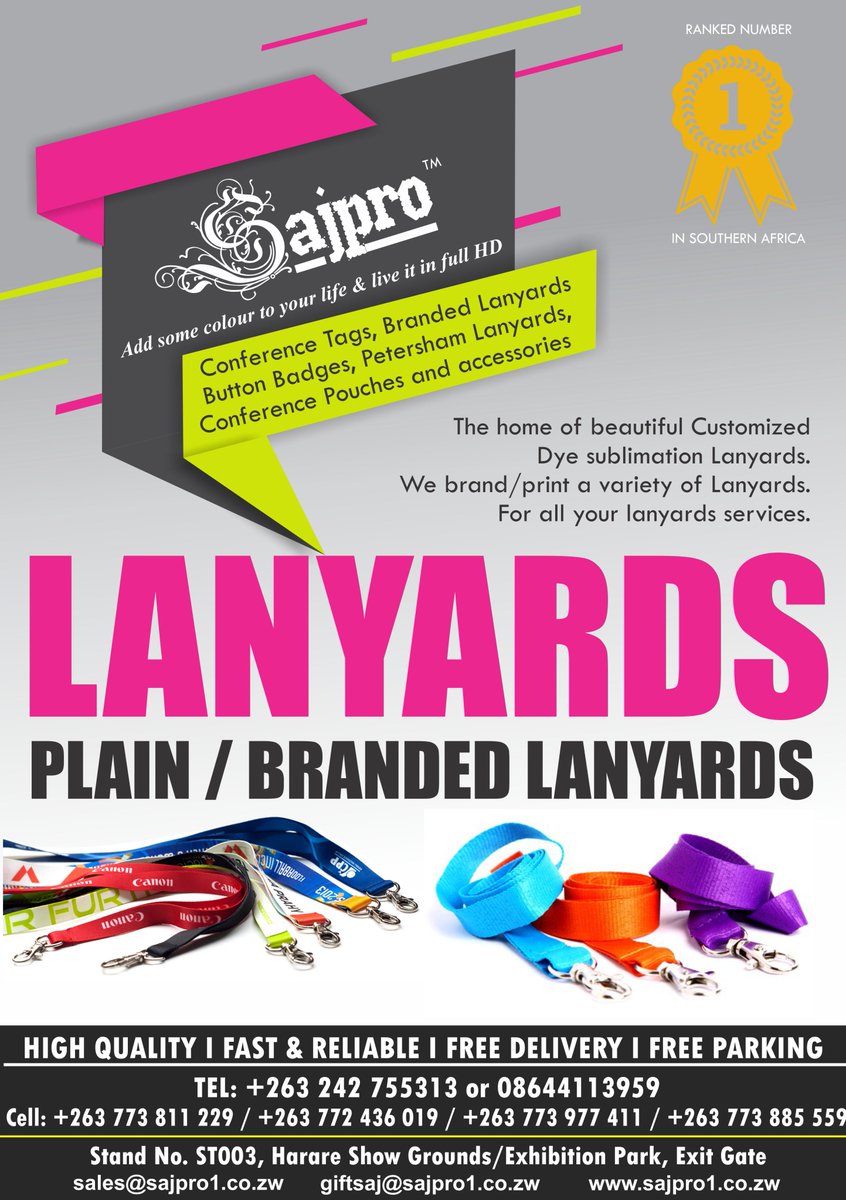 giftsaj's tweet photo. #MarketyourselfZW #SAJPRO The Home of beautiful Sublimation Lanyards, PVC/Plastic ID Cards, Conference Branding, Exhibitor Badges and anything inbetween. We are the best in #Africa #Zimbabwe https://t.co/fisEJsNFT8