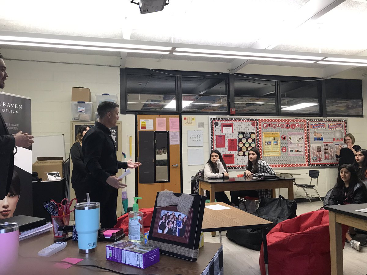 We are so happy to have <a href="/JylCravenHair/">Jyl Craven Hair</a> at our career cafe today to speak with students about the hair care and cosmetology industry. <a href="/shellie181/">Michelle L. Duren</a> <a href="/CHS_Warriors/">Cherokee HS Warriors</a> <a href="/CherokeeSchools/">Cherokee Co. Schools</a> #learningforthefuture
