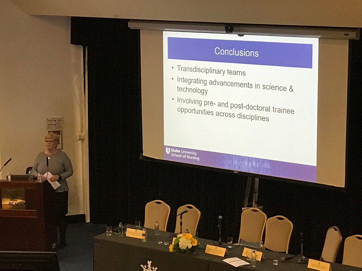 LizRoche12's tweet photo. Prof. Sharron Docherty promotes nurses engagement with trans disciplinary research at #RCSINMC https://t.co/RnYrvHpkAh