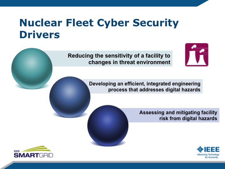 ieeesmartgrid's tweet photo. What's behind the big #cybersecurity push in #power delivery systems, generation, and #nuclear? @EPRINews' Galen Rasche has highlighted the top drivers in each. #SmartGridCybersecurity #smartgrid https://t.co/uhOxL5REQ7