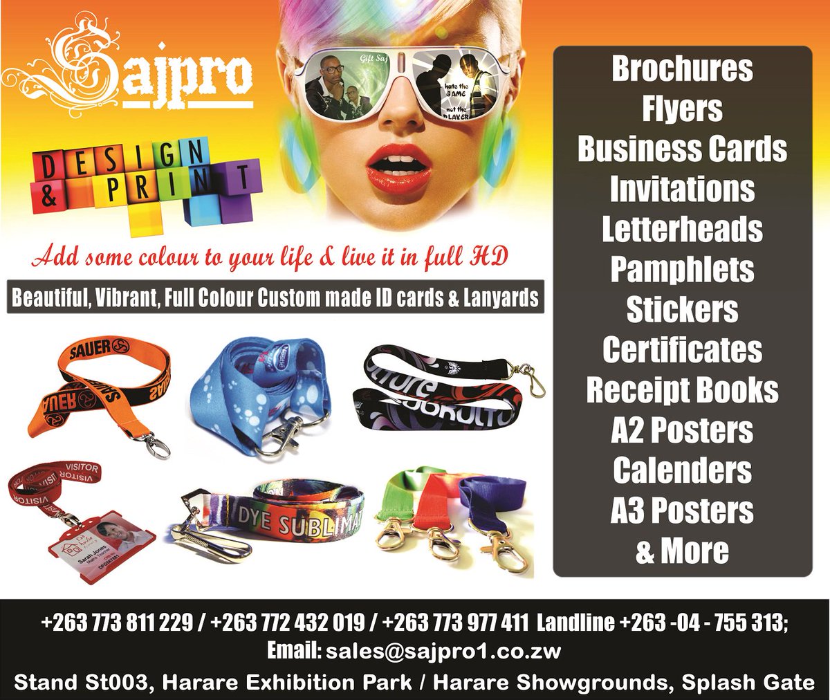 giftsaj's tweet photo. #MarketyourselfZW #SAJPRO The Home of beautiful Sublimation Lanyards, PVC/Plastic ID Cards, Conference Branding, Exhibitor Badges and anything inbetween. We are the best in #Africa #Zimbabwe https://t.co/fisEJsNFT8