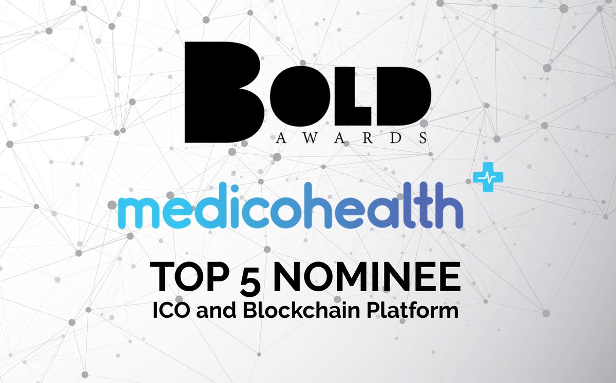 We made it in the top 5 nominees for <a href="/Bold_Awards/">BOLD Awards</a> 2019, held in Venice, Italy, for the category of Blockchain Platforms and ICO's. We thank our supporters for their votes! 🏆Venice, here we come! #healthcare  #blockchain  #ICO