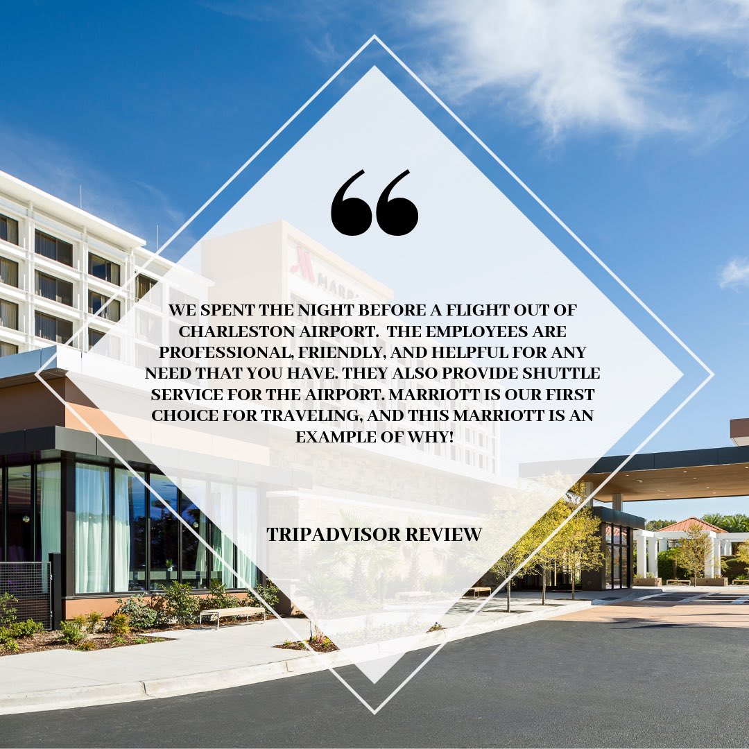 We love getting feedback from our amazing guests! #Marriott #NorthCharlestonMarriott #tripadvisor #MarriottBonvoy
