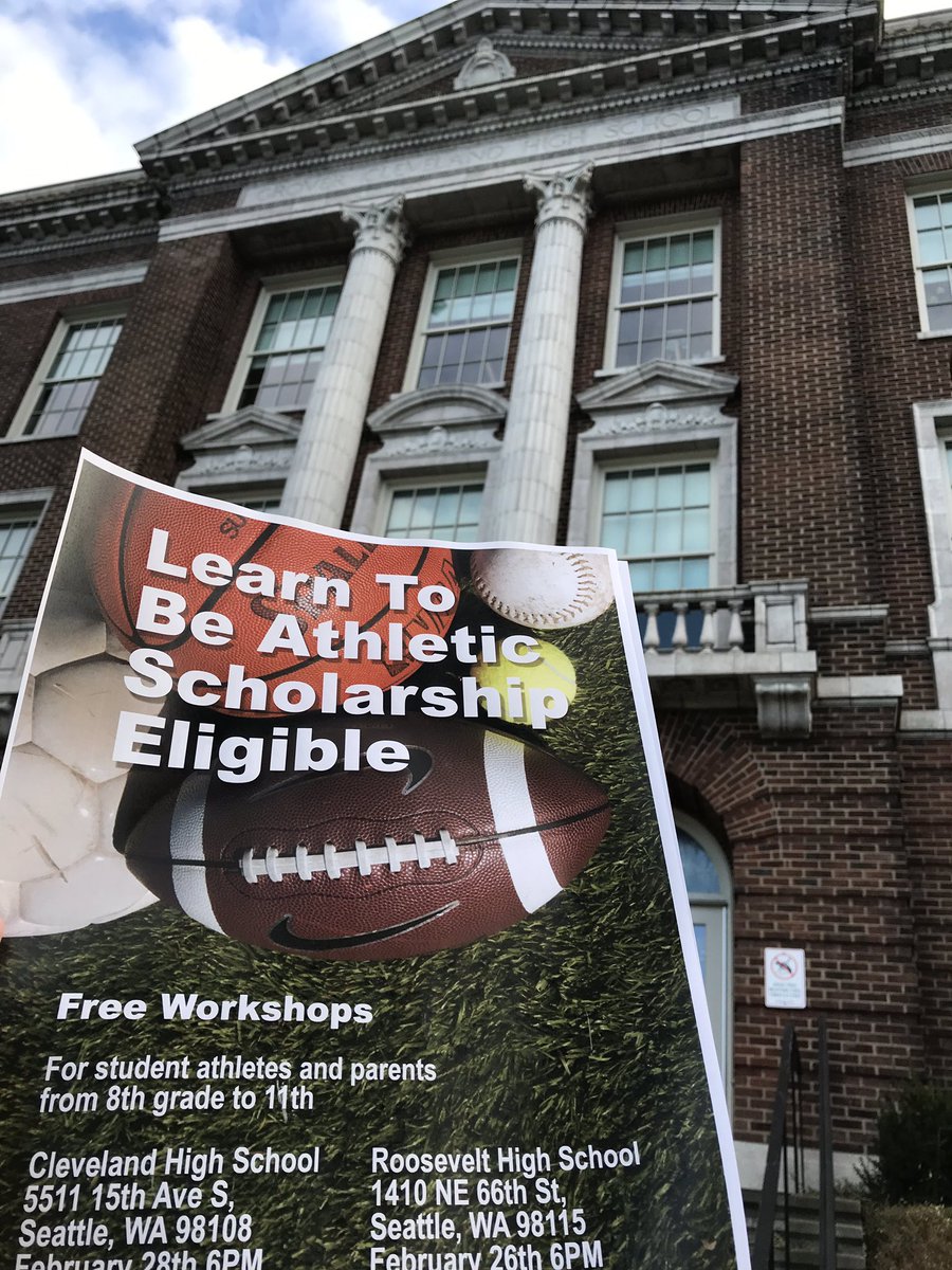 SAAdvocates's tweet photo. Another Game Day for us. Hope to see student athletes and parents at Cleveland HS tonight at 6pm. NCAA eligibility, recruiting and financial aid process topics! @SPSAthletics206 #studentathletes #ncaaeligibility #coreclasses https://t.co/TeTBYOcTD1