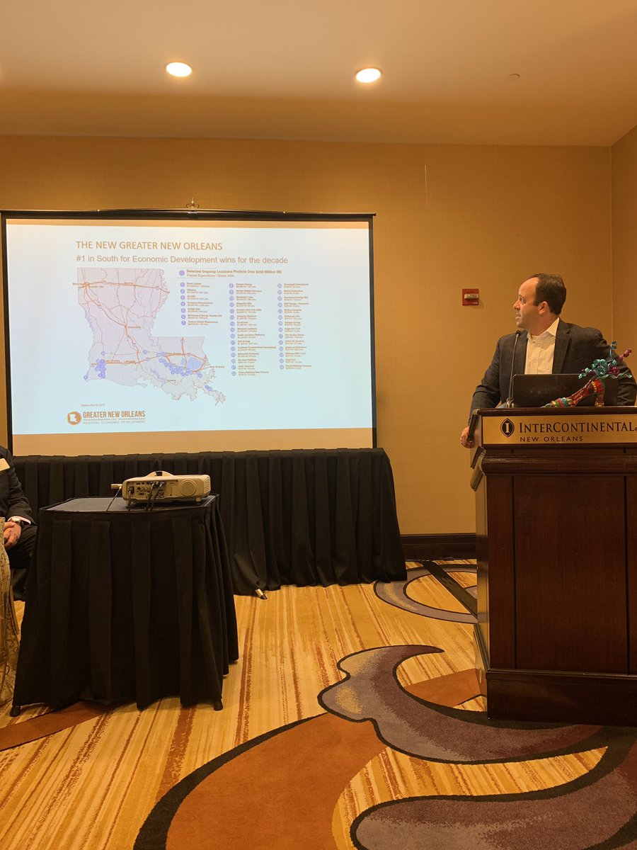 NextMoveGroup's tweet photo. Grady Fitzpatrick from @GNOinc welcoming our attendees to New Orleans! #nextmovegroup #wearejobs #economicdevelopment #mardigras2019 https://t.co/y0iBA81xCW