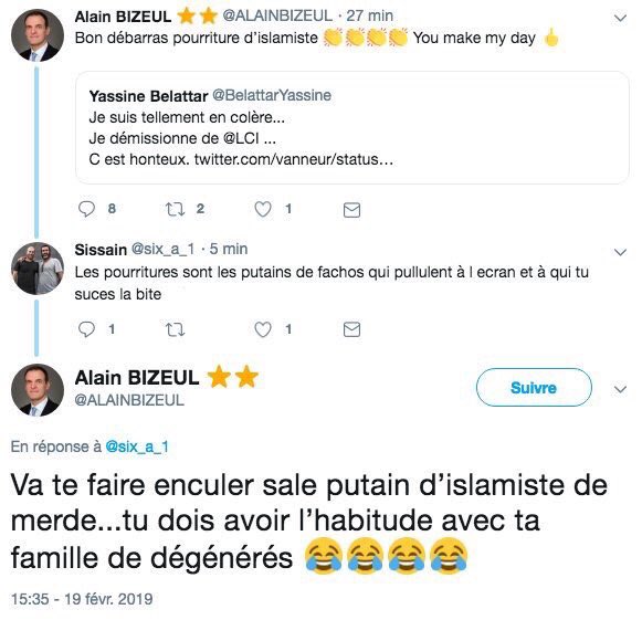 Degaulle8's tweet photo. Rappel :
<< Le racisme est une manière de déléguer à l'autre le dégoût qu'on a de soi-même.>>
(Robert Sabatier)

Alain Bizeul 🤢
 #Nocibe https://t.co/22XIYEEkim