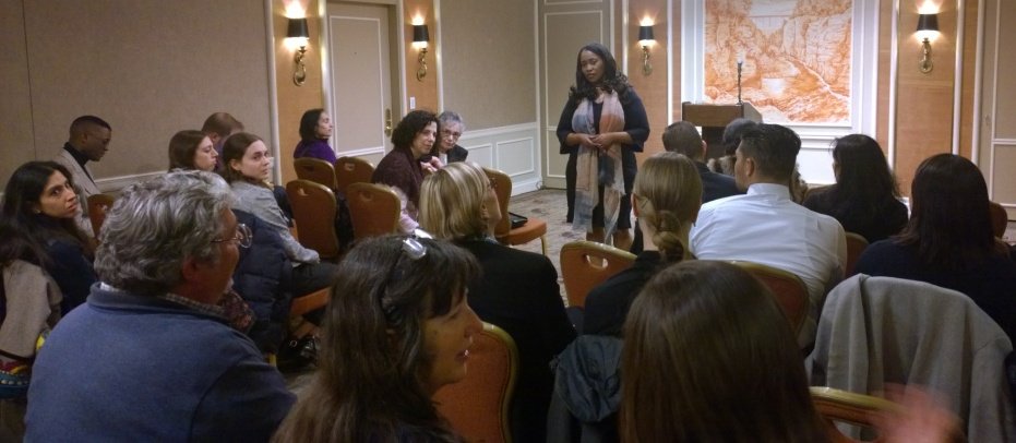BigRedRuckus's tweet photo. Karima Mariama-Arthur, @Cornell Education Fellow, on #Leadership @ the Cornell Club-NY https://t.co/jQOpACuwGH Take a Look!  @CTICornell @BasilSmiklePhD @Human_Capital @Entrepreneur @successmagazine @blackenterprise @SpeakerMagazine @NSAspeaker @TalentCulture @WSRapport https://t.co/A3ZJdrCmy7
