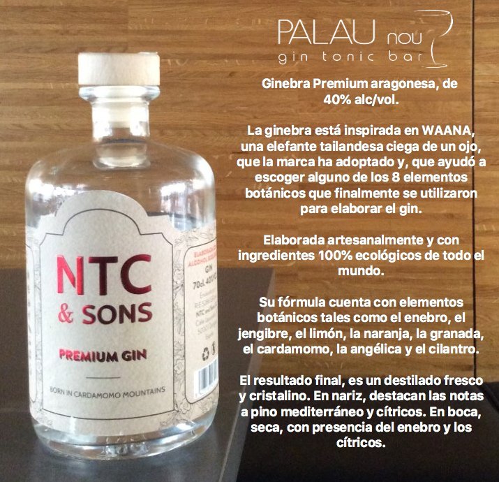 GinPalau_bcn's tweet photo. NTC & SONS GIN
πππ
"MΓ‘s de 650 ginebras abiertas de todo el mundo"
#palaunou #palaunougintonicbar #molinsderei #gastromolins #gintonictime #gintonicbar #gins #novedadesgin #ntcsons #ntcsonsgin #ntcgin #ginebrasdelmundo #botmol #tastaelllobregat #gastromolins https://t.co/BzJQo40iHG